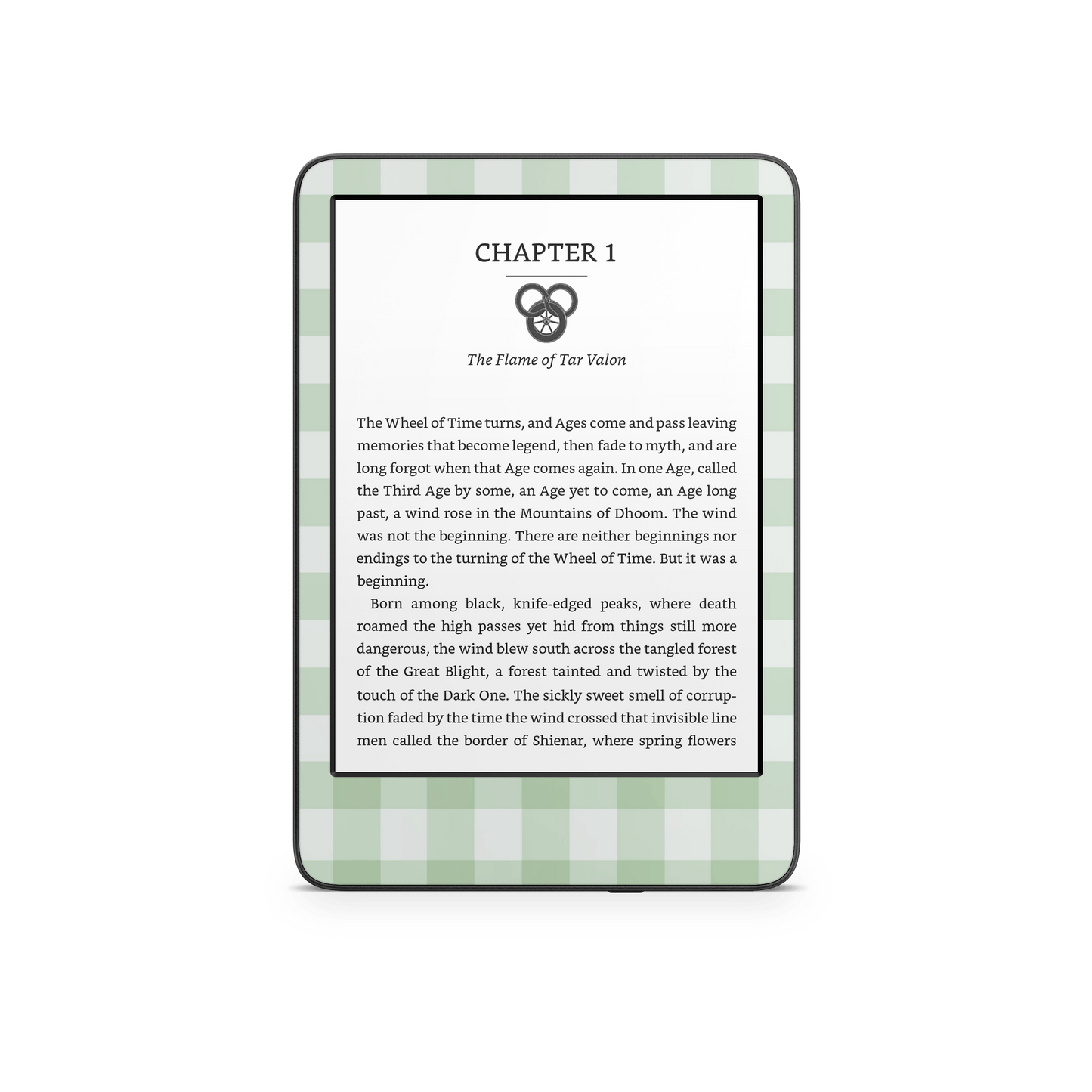Green Gingham Kindle 6-inch Skin