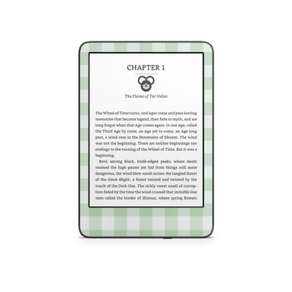 Green Gingham Kindle 6-inch Skin