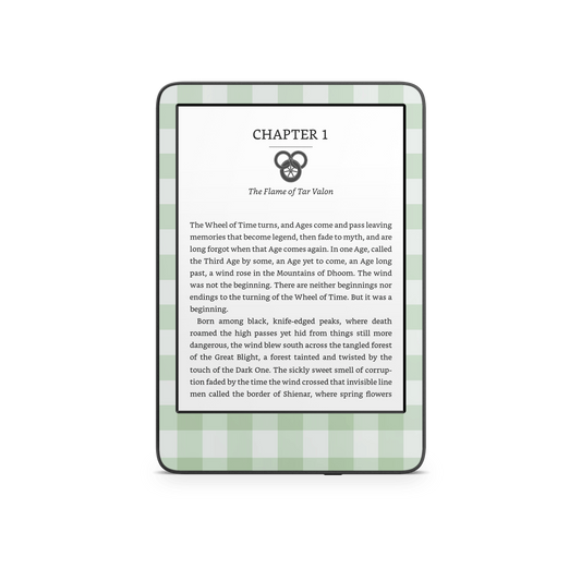 Green Gingham Kindle 6-inch Skin