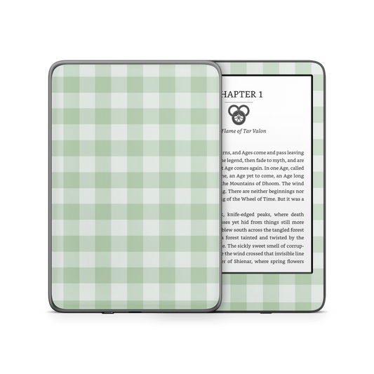 Green Gingham Kindle 6-inch Skin